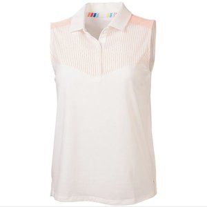 New Women's Verticals Sleeveless Polo Puma Golf Size Small NWT Rosewater Heather
